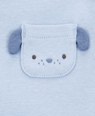 Baby 5-Pk. Cotton Dog-Print Short-Sleeve Bodysuits