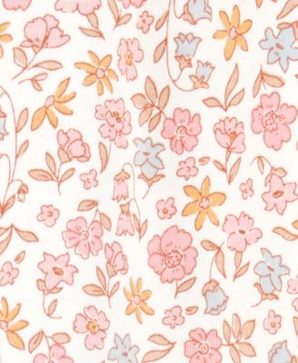 Baby Girls Cotton Floral Sleep & Play Pajamas