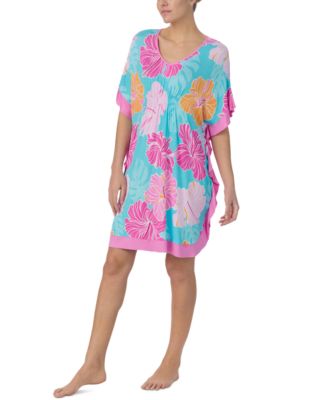 Women's Short Floral V-Neck Sleep Caftan
