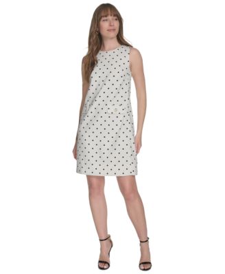 Tommy Hilfiger - Petite Dot-Print Pocket Shift Dress