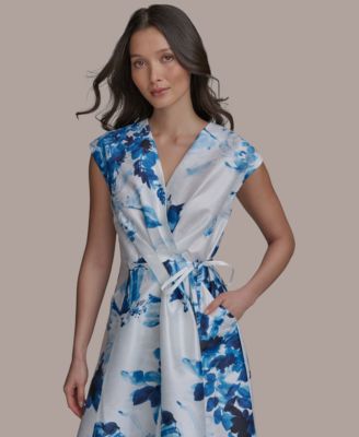 Donna Karan New York Women's Floral-Print Tie-Waist Midi