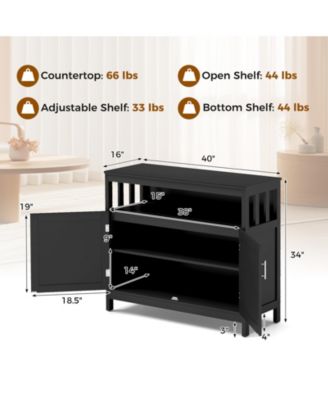 Kitchen Buffet Server Sideboard Storage Cabinet with 2 Doors and Shelf