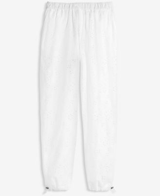 Women's Cotton Eyelet Pull-On Joggers, Exclusively at Macy's