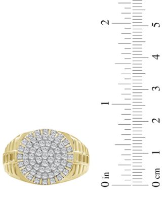 Men's Diamond Sunburst Link Textured Ring (1 ct. t.w.) in 10k Gold