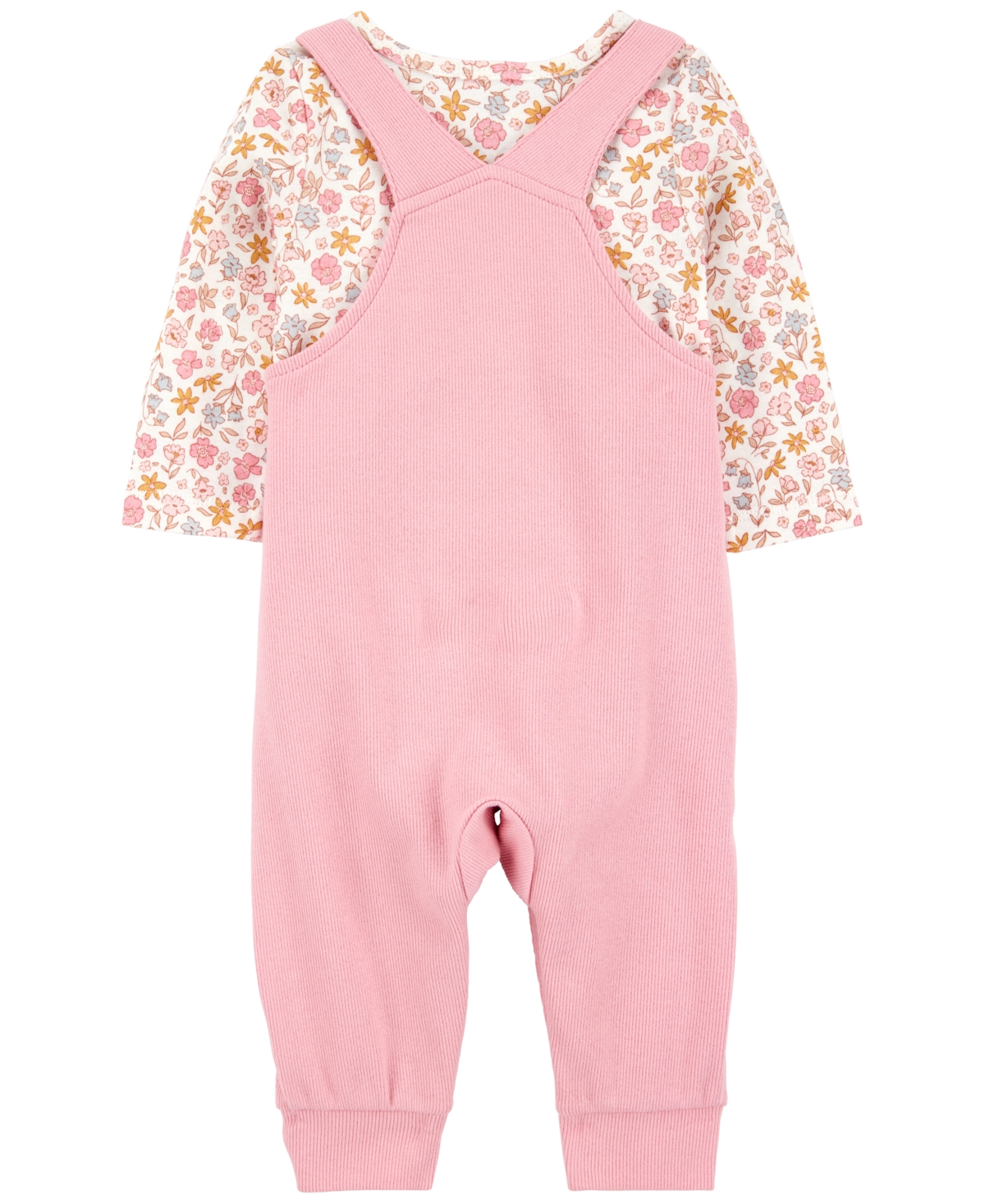 Carter's Baby Girls 2-pc. Floral-print Long-sleeve T-shirt & Overalls Set