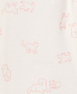 Baby Girls Cotton Puppy Long-Sleeve Bodysuits, 4 Pack 