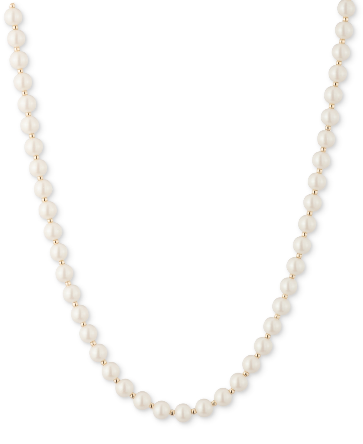 Gold-Tone Imitation Pearl 16" Collar Necklace - White