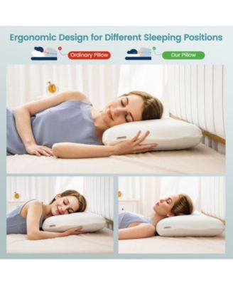 Set of 2 Gel Memory Foam Pillow 3D Cutting Air Flow Cooling Pillows with Pillowcase