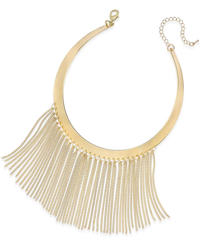 Thalia Sodi Gold Tone Fringe Drama Collar Necklace Created for