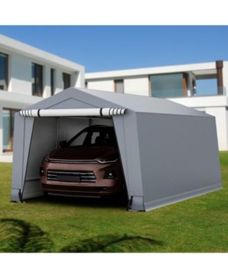 10 x 20 Feet Outdoor Heavy-Duty Carport with 2 Doors-10 x 20 ft