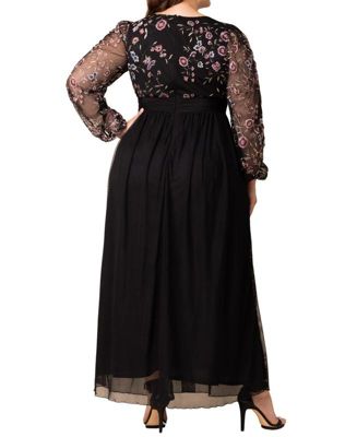 Plus Size Eternal Embroidered Bodice Evening Gown