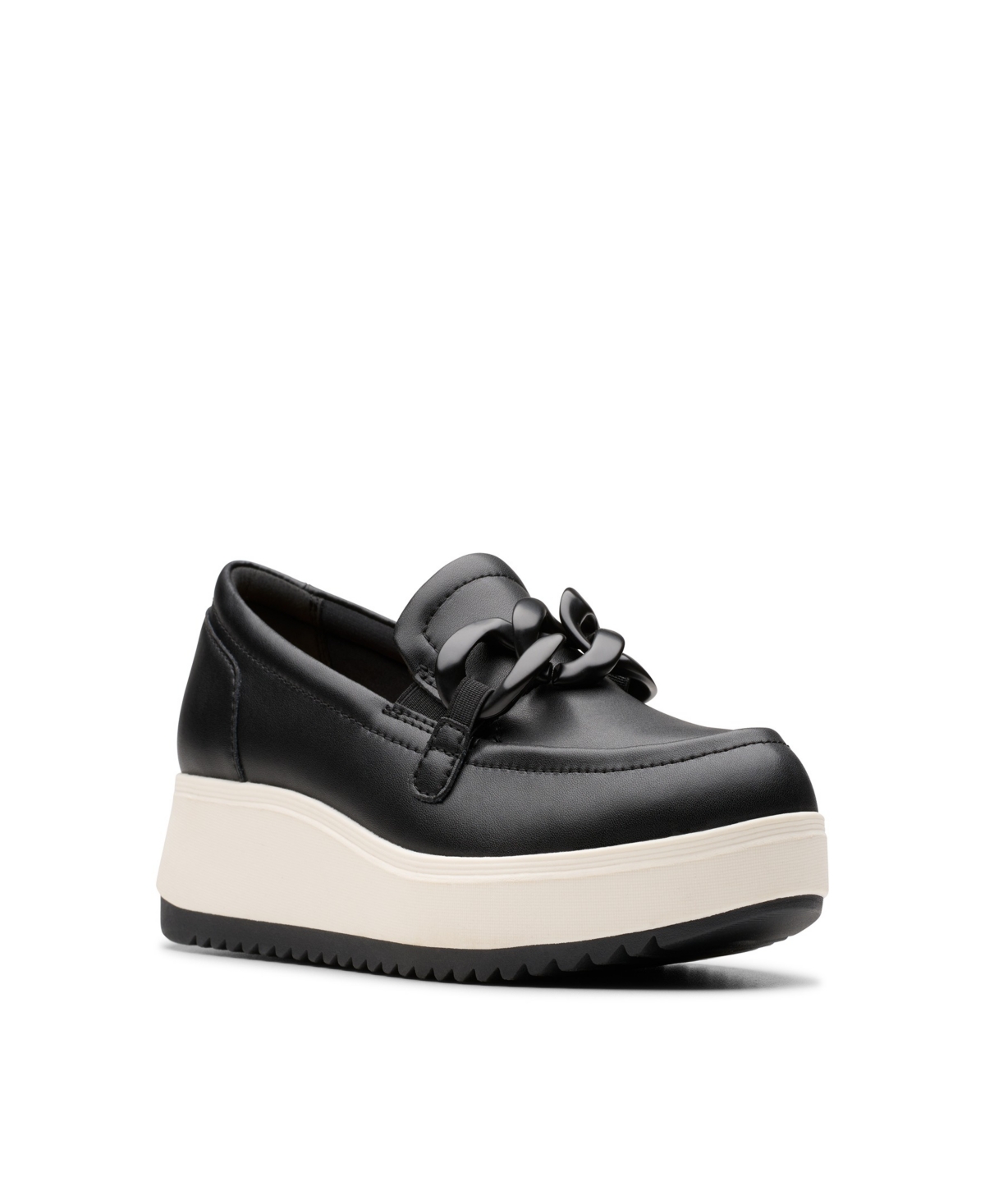 Clarks Women's Collection Zylah May Shoes In Black,white Leather