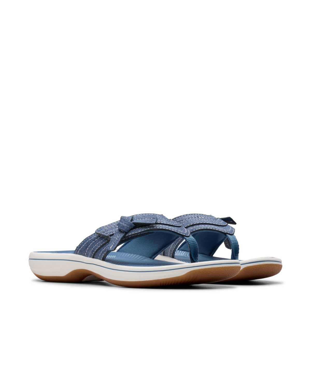 Clarks Women's Cloudsteppers Breeze Dalia Rip Tape Sandals In Dark Denim Synthetic