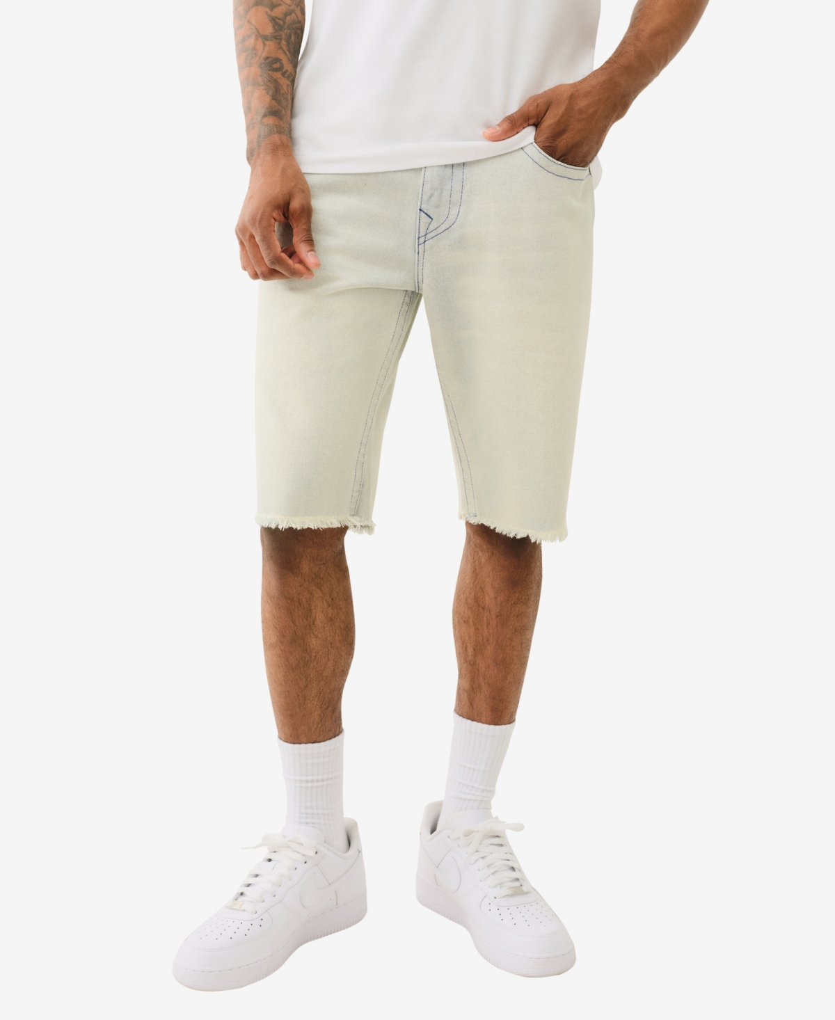 Men's Ricky Fray Flap Straight Shorts - Blue mariner light wash