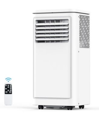8000 BTU Portable AC, 4 Modes, Cools 350sq.ft, Remote, LED Display, 24H Timer, 360° Wheels