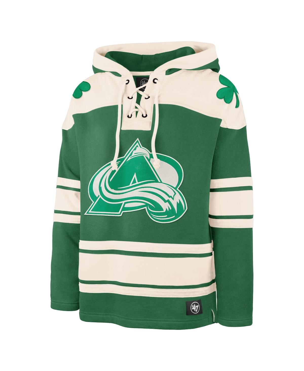 47 Brand Men's Nathan Mackinnon Kelly Green Colorado Avalanche St. Patrick's Day Player Name Number Lacer Pul In Multi