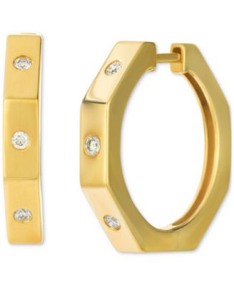 Le Vian - Nude Diamond Octagon Shape Small Hoop Earrings (1/5 ct. t.w.) in 14k Gold, 0.9"