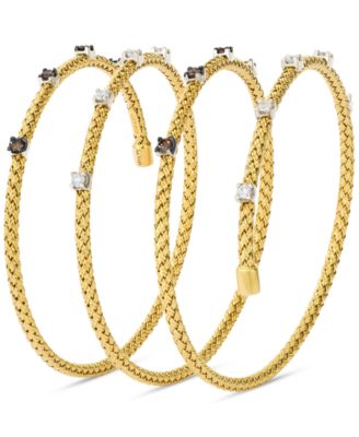 Chocolatier&reg; Chocolate Diamond & Vanilla Diamond Wrap Bracelet (3/4 ct. t.w.) in 14k Two-Tone Gold