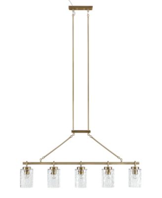77.5" Curiana 5-light Linear Iron Chandelier