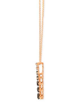 Chocolate Ombr&eacute; Diamond Vertical Graduated Adjustable 20" Pendant Necklace (3/4 ct. t.w.) in 14k Rose Gold
