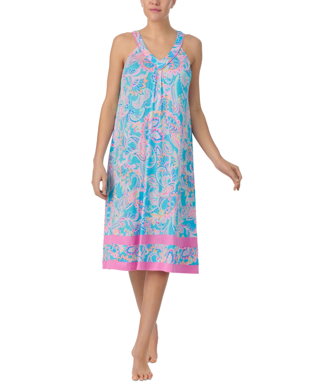 Women's Sleeveless Paisley Nightgown - Pailsey Multi