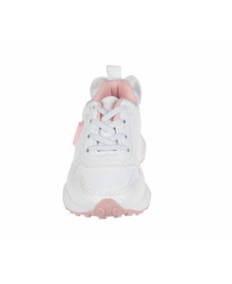 Toddler Girls Double Layer Bow at Back with Medallion Sneakers