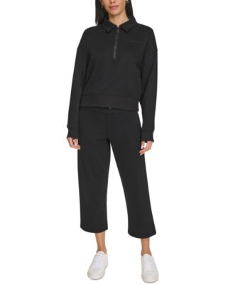 売れ筋商品|||カルバンクライン カットソー トップス レディース Women's French Terry Collared Half-Zip Pullover Top Muted Lime Calvin Klein Women's French Terry Collared Half-Zip Pullover