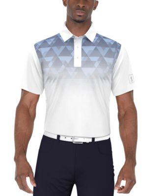 PGA TOUR - Men's Short Sleeve Ombre Geo Print Golf Polo Shirt