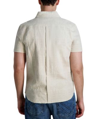 Men's Regular-Fit Textured Geometric Button-Down Shirt