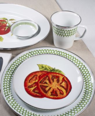 Scallop Enamelware Oval Platter