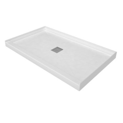 60"W X 36"D SMC Single Threshold Shower Base Anti-Slip Shower Pan, Drain Assembly & Drain Cover Included