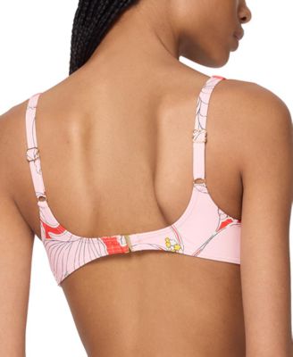 Women's Printed Shirred Bikini Top 