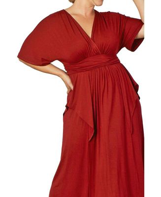 Plus Size Indie Flair Maxi Dress with Kimono Sleeves