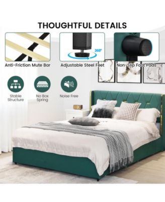 Full Size Upholstered Bed Frame with 4 Drawers-Full Size