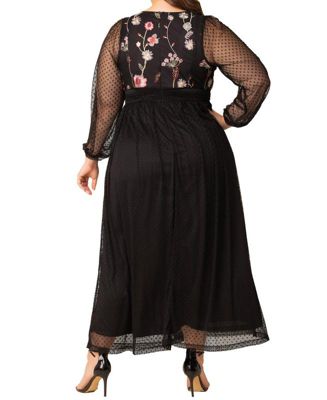 Plus Size Mystique Mixed Media Evening Gown