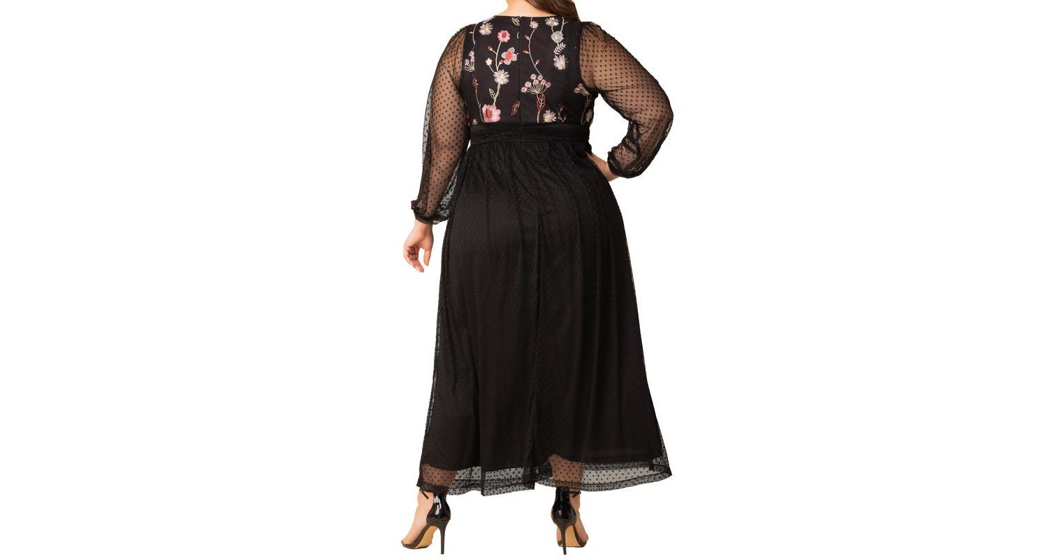 Plus Size Mystique Mixed Media Evening Gown