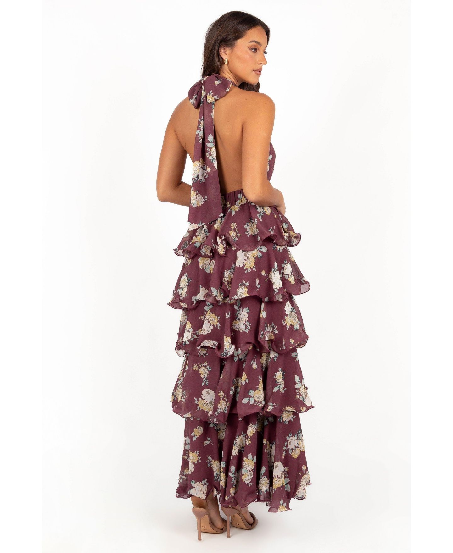 Женское платье Petal and Pup Kendall Maxi Halterneck, цвет: Тёмный винный — фото 5