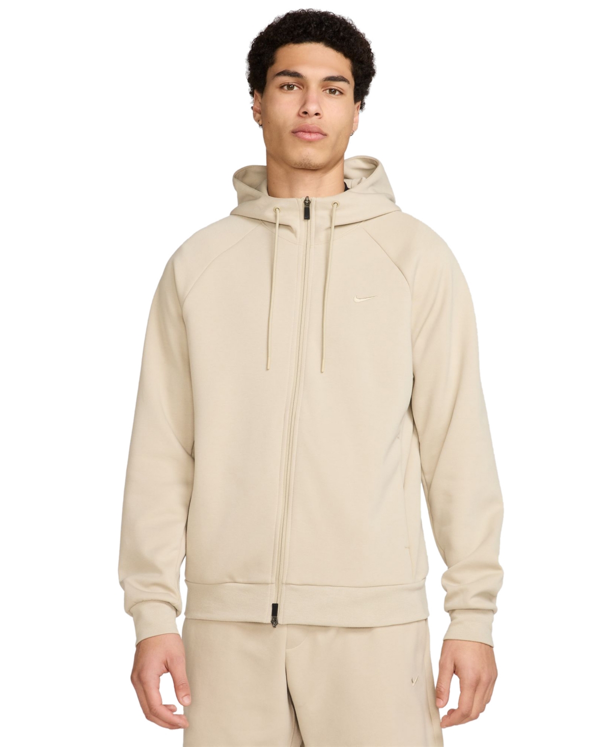 Nike Men's Primary Dri-fit Zip-Front Performance Hoodie - Desert Khaki/desert Khaki