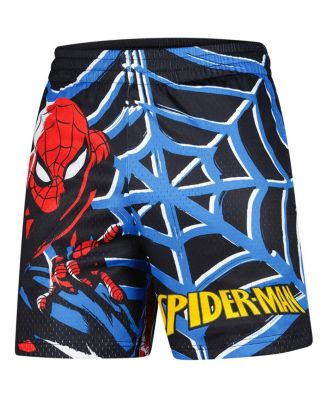 Men's Black Spider-Man Big Print Mesh Shorts