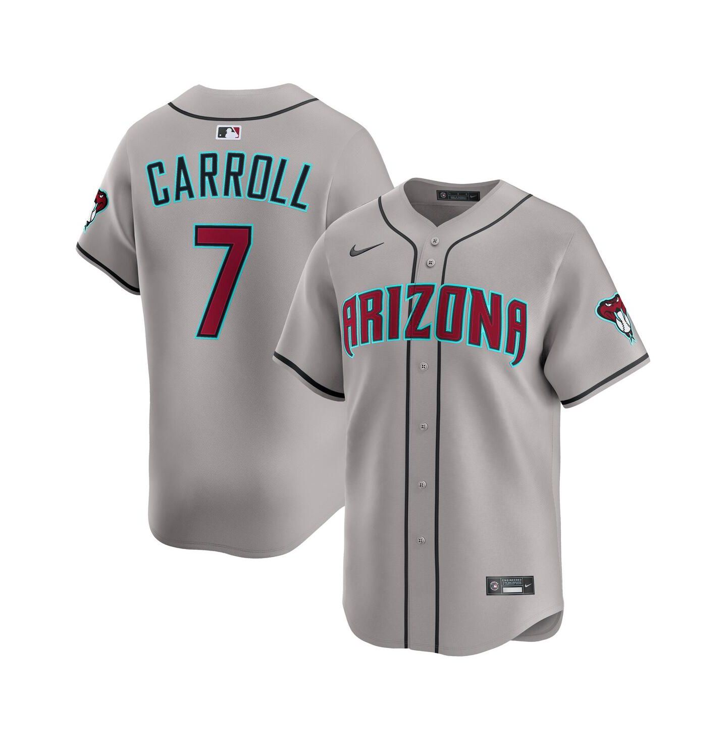 Мужской топ Nike Corbin Carroll Gray Arizona Diamondbacks Alternate Limited Player Jersey — фото 1