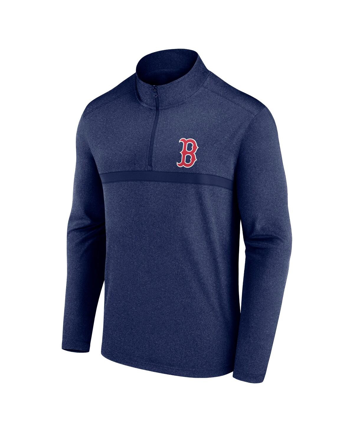 Fanatics Men's Heather Navy Boston Red Sox Head-to-head Quarter-zip Pullover Sweatshirt In Heather Navy