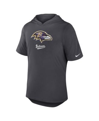 Men's Anthracite Baltimore Ravens Tri-Blend Performance Hoodie T-Shirt
