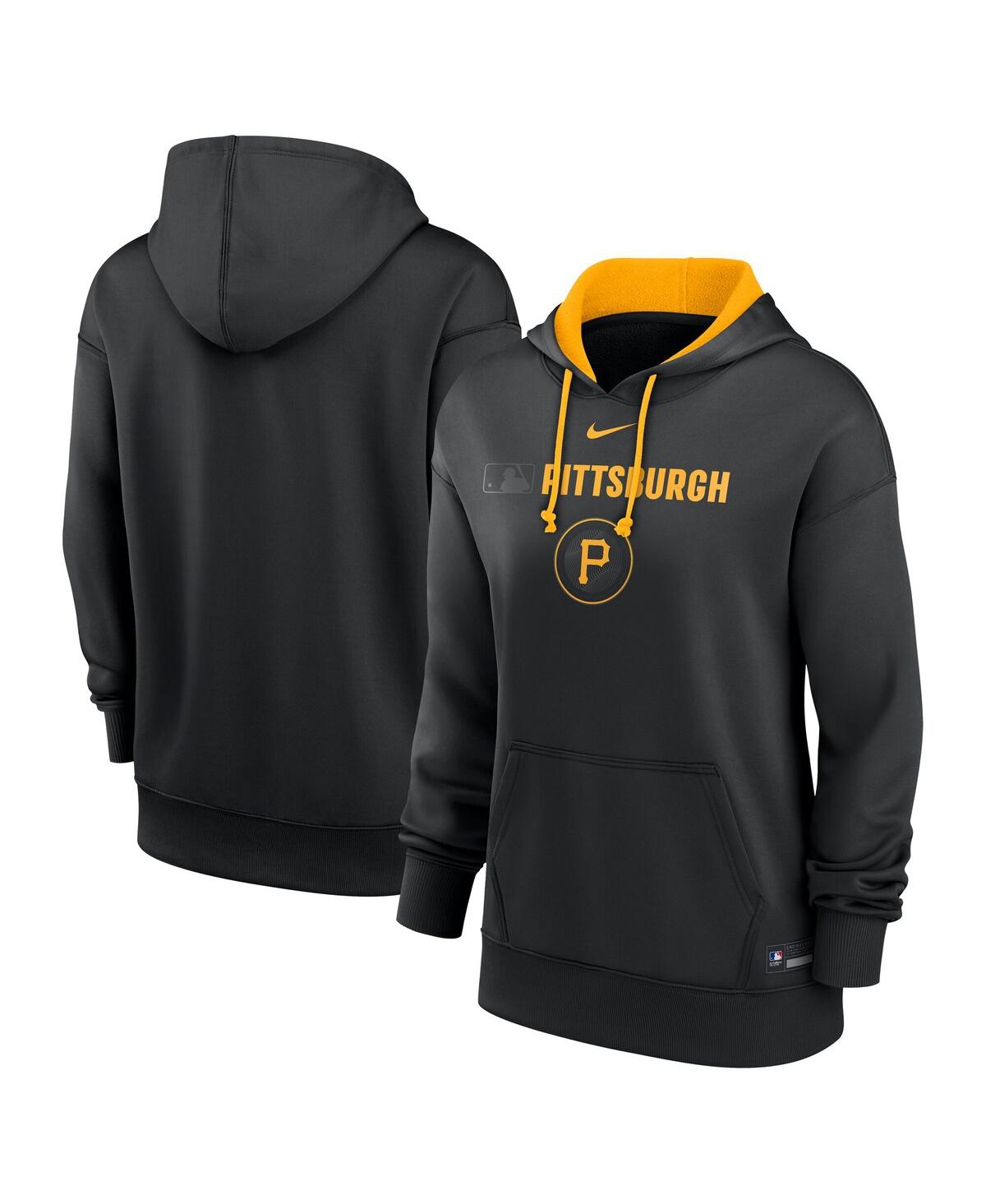 Nike Women's Black Pittsburgh Pirates Authentic Collection City Connect Performance Pullover Hoodie In Black,gold