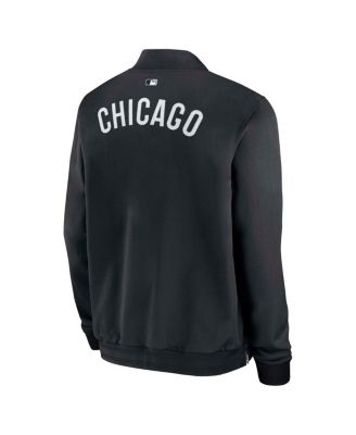 Men's Black Chicago White Sox Authentic Collection Dugout Full-Zip Bomber Jacket