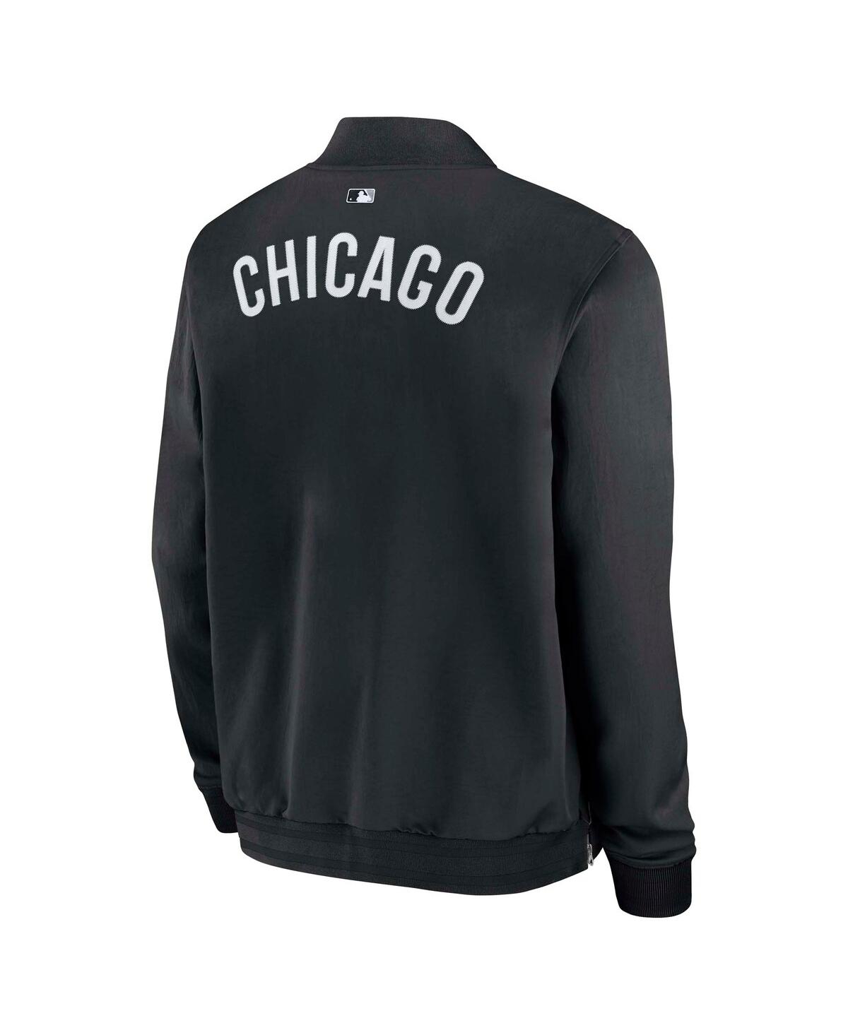 Nike Men's Black Chicago White Sox Authentic Collection Dugout Full-zip Bomber Jacket In Black