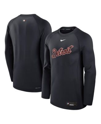 Nike - Men's Navy Detroit Tigers Authentic Collection Game Time Raglan Performance Long Sleeve T-Shirt
