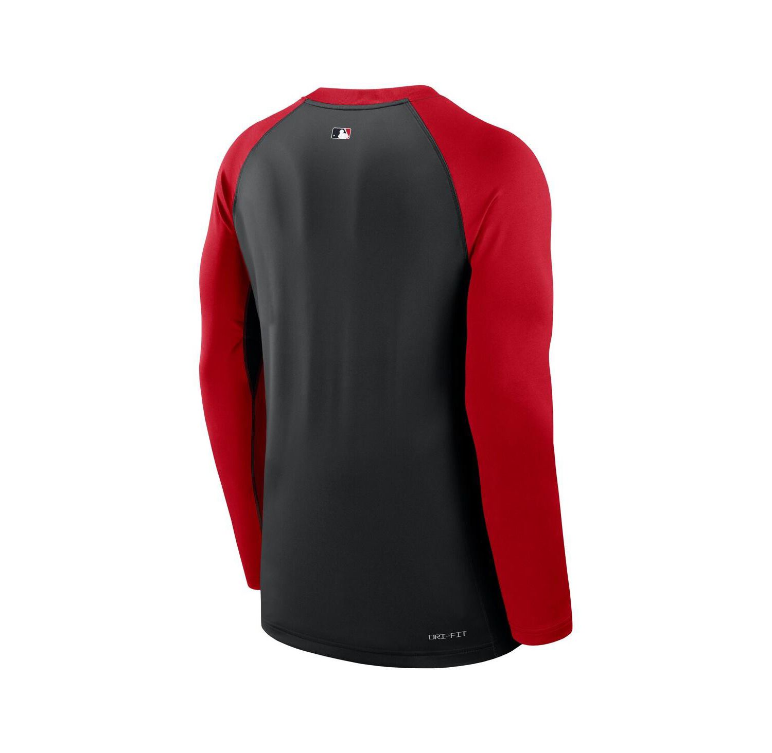 Men's Black/Red Cincinnati Reds Authentic Collection Game Time Raglan Performance Long Sleeve T-Shirt