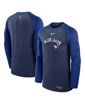 Nike - Men's Navy/Royal Toronto Blue Jays Authentic Collection Game Time Raglan Performance Long Sleeve T-Shirt