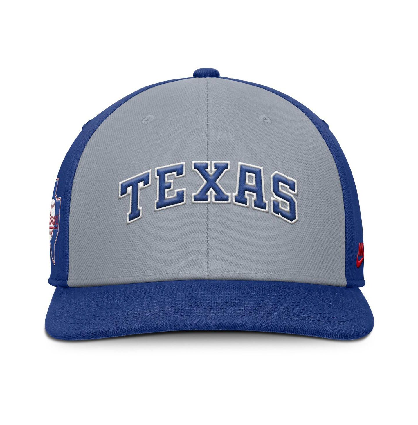 Мужская кепка Nike Gray/Royal Texas Rangers Pro Performance Snapback Hat — фото 4