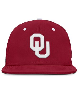 Men's Crimson Oklahoma Sooners On-Field Dugout True Performance Fitted Hat